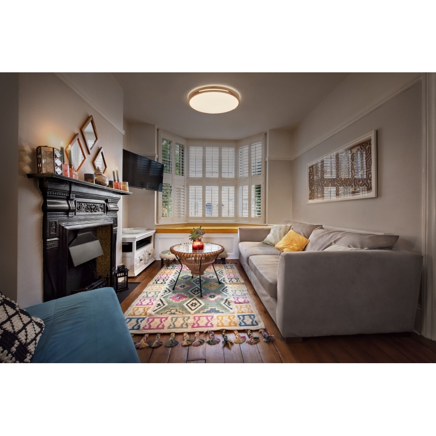 Osram - Dimbare LED-plafondlamp ORBIS WOODBURRY LED/24W/230V Ø 39 cm beige