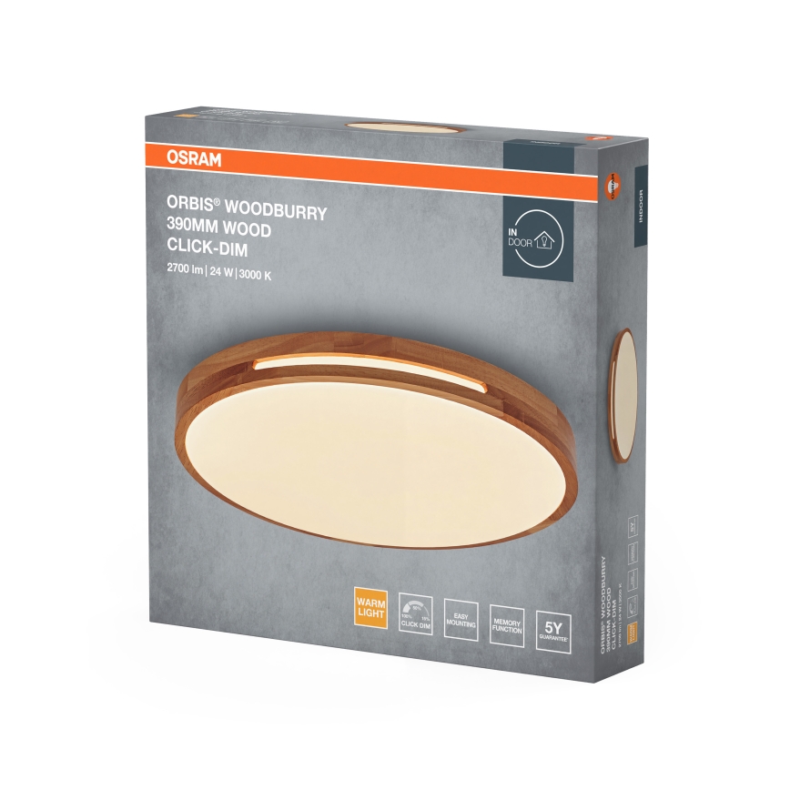Osram - Dimbare LED-plafondlamp ORBIS WOODBURRY LED/24W/230V Ø 39 cm beige