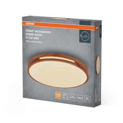 Osram - Dimbare LED-plafondlamp ORBIS WOODBURRY LED/36W/230V pr. 50 cm