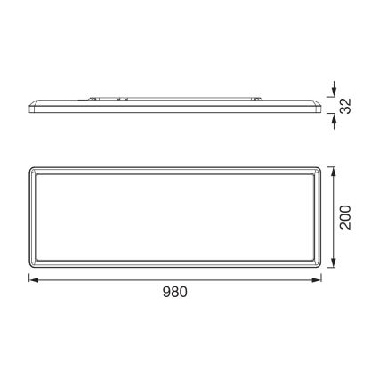 Osram - dimbare LED-plafondlamp voor badkamer PLANON EASYFIX LED/30W/230V 2600-6000K 20x98 cm IP54 wit + afstandsbediening