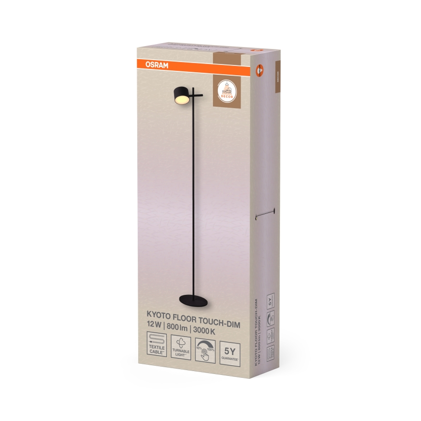 Osram - LED dimbare aanraak-vloerlamp DECOR KYOTO LED/12W/230V CRI 90 zwart
