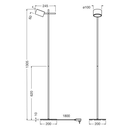 Osram - LED dimbare aanraak-vloerlamp DECOR KYOTO LED/12W/230V CRI 90 zwart