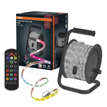 Osram - Dimbare RGB-LED buiten-LED-strip FLEX 15m LED/100W/230V IP65 + afstandsbediening