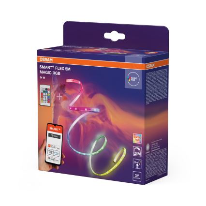 Osram - dimbare RGB LED-strip SMART+ MAGIC FLEX 5m LED/24W/230V Wi-Fi + afstandsbediening