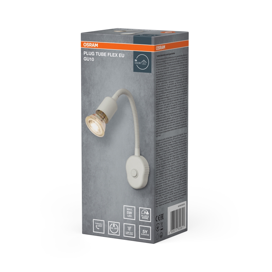 Osram - Flexibele wandlamp PLUG TUBE FLEX 1xGU10/5W/230V wit