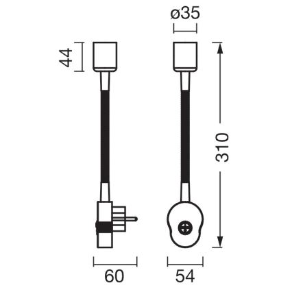 Osram - Flexibele wandlamp PLUG TUBE FLEX 1xGU10/5W/230V wit