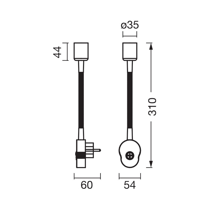 Osram - Flexibele wandlamp PLUG TUBE FLEX 1xGU10/5W/230V wit