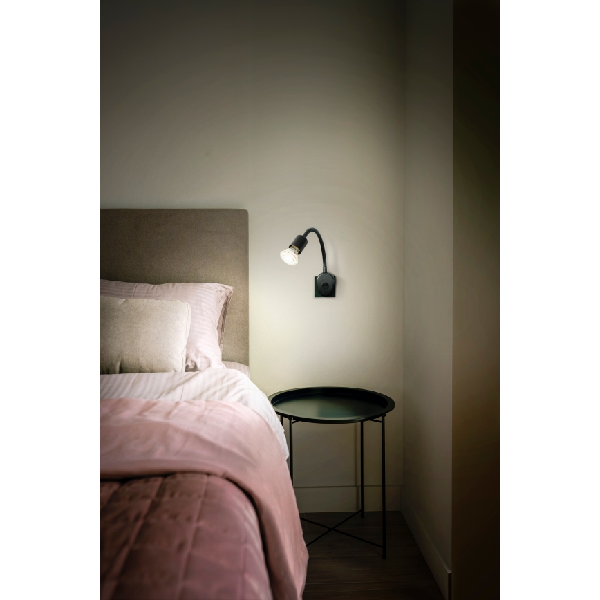 Osram - Flexibele wandlamp PLUG TUBE FLEX 1xGU10/5W/230V zwart