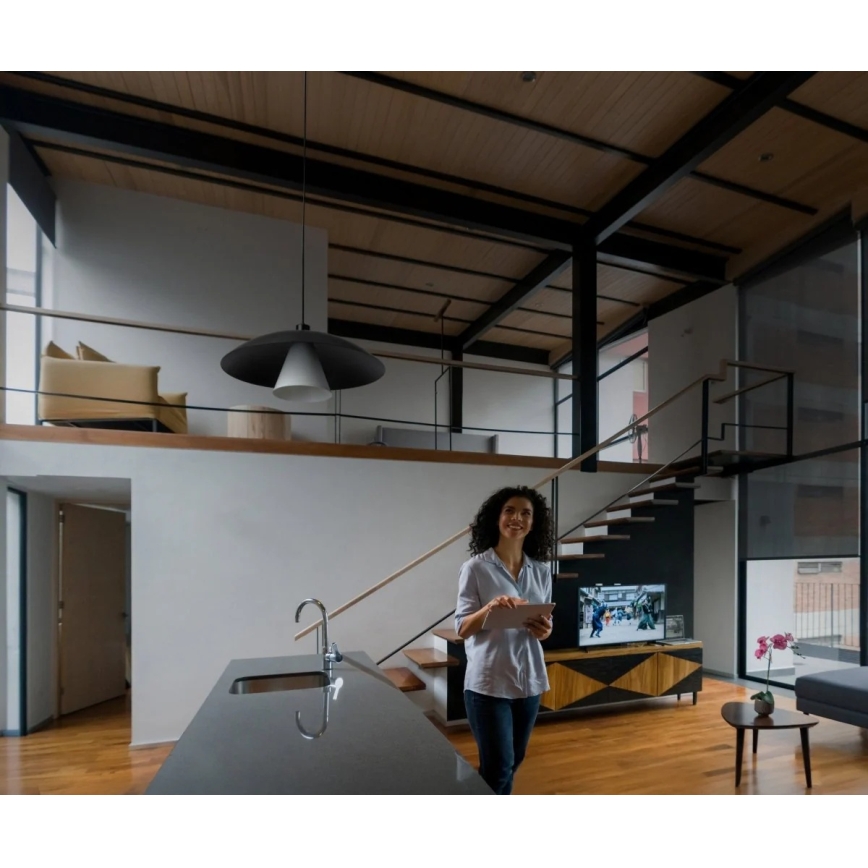 Osram - Hanglamp aan kabel DECOR FLYING MUSHROOM 1xE27/25W/230V Ø 50 cm zwart