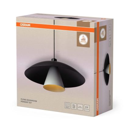 Osram - Hanglamp aan kabel DECOR FLYING MUSHROOM 1xE27/25W/230V Ø 50 cm zwart