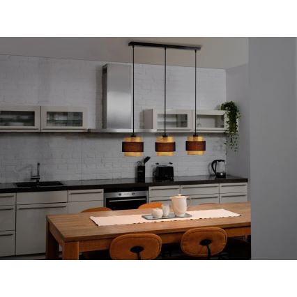 Osram - Hanglamp aan kabel DECOR HORNET 3x E27/10W/230V zwart/goud