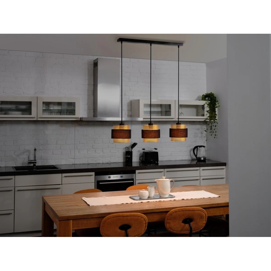 Osram - Hanglamp aan kabel DECOR HORNET 3x E27/10W/230V zwart/goud