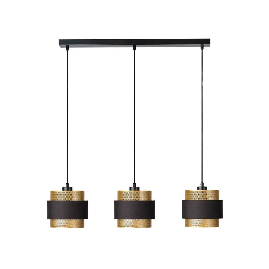 Osram - Hanglamp aan kabel DECOR HORNET 3x E27/10W/230V zwart/goud