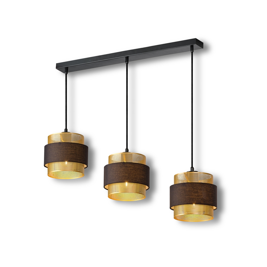 Osram - Hanglamp aan kabel DECOR HORNET 3x E27/10W/230V zwart/goud