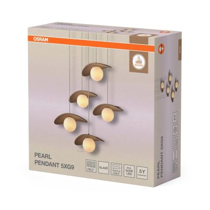 Osram - Hanglamp aan kabel DECOR PEARL 5xG9/5W/230V beige