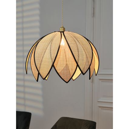 Osram - Hanglamp aan kabel DECOR RATTAN 1xE27/15W/230V Ø 67 cm beige/zwart