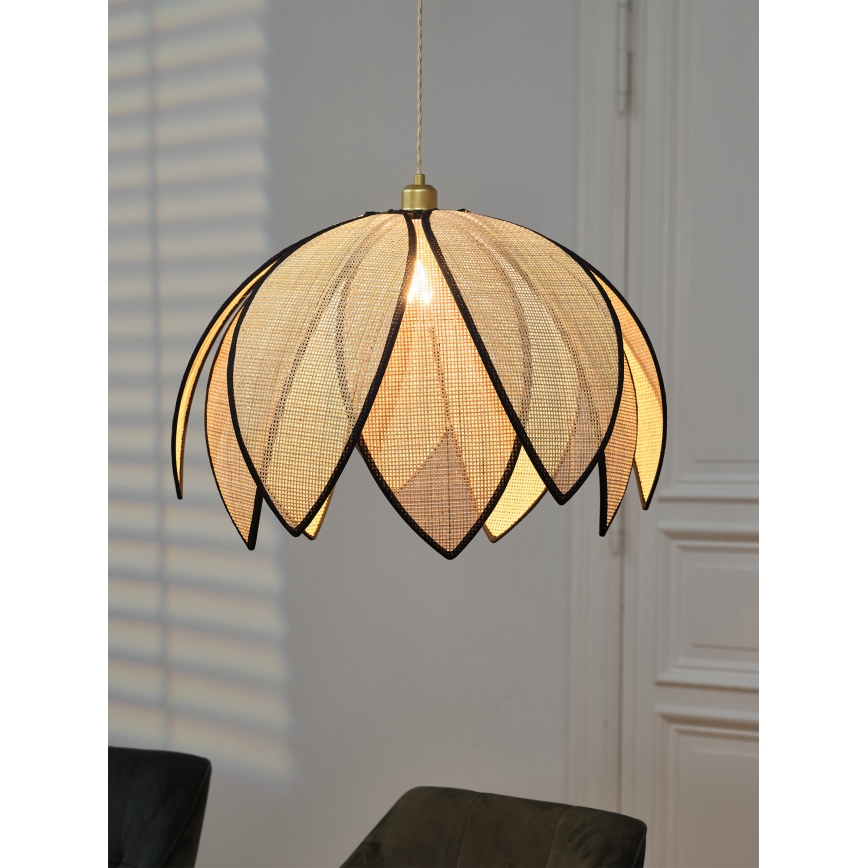 Osram - Hanglamp aan kabel DECOR RATTAN 1xE27/15W/230V Ø 67 cm beige/zwart