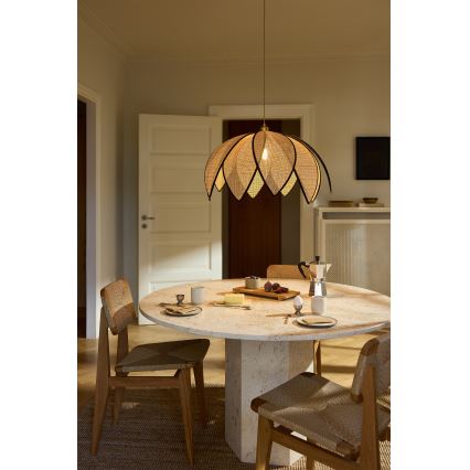 Osram - Hanglamp aan kabel DECOR RATTAN 1xE27/15W/230V Ø 67 cm beige/zwart