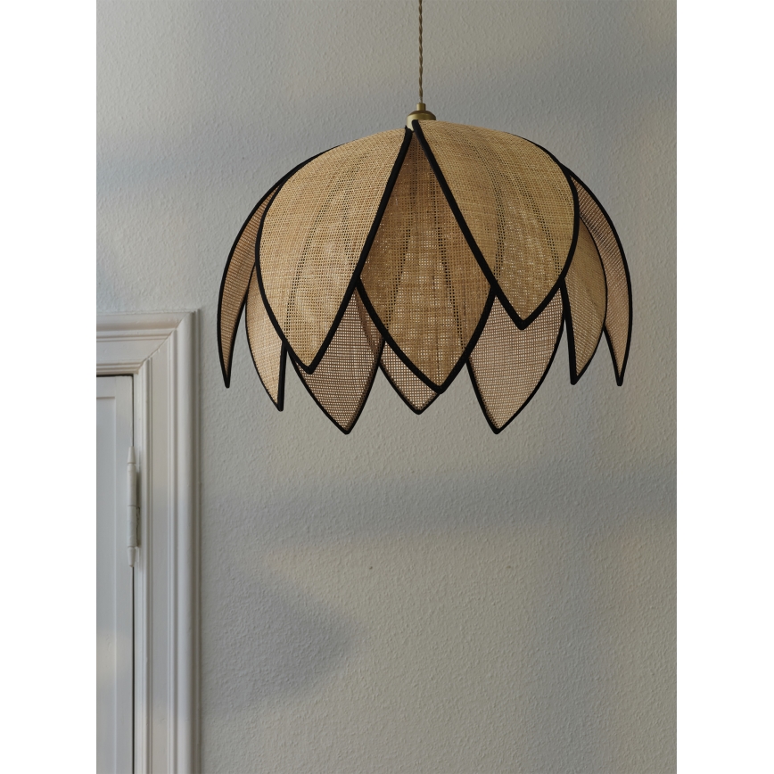 Osram - Hanglamp aan kabel DECOR RATTAN 1xE27/15W/230V Ø 67 cm beige/zwart