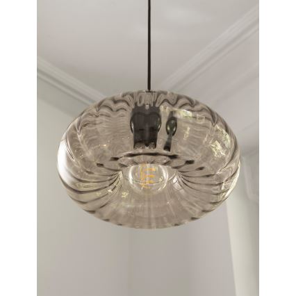 Osram - Hanglamp aan kabel DECOR SMOKE 1xE27/12W/230V Ø 28 cm zwart/rookgrijs