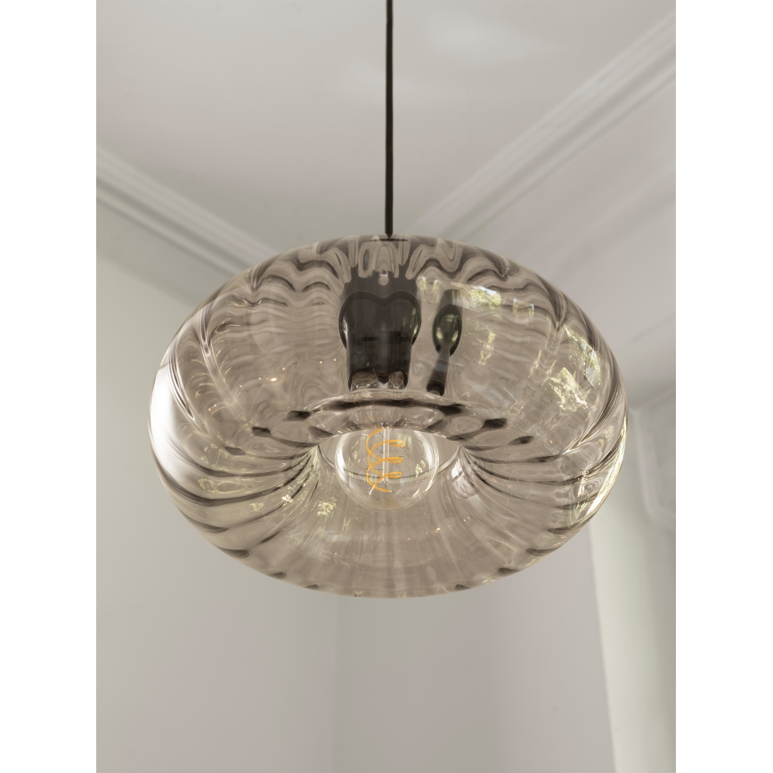 Osram - Hanglamp aan kabel DECOR SMOKE 1xE27/12W/230V Ø 28 cm zwart/rookgrijs