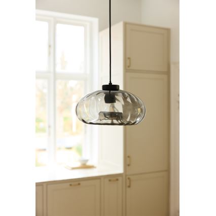 Osram - Hanglamp aan kabel DECOR SMOKE 1xE27/12W/230V Ø 28 cm zwart/rookgrijs