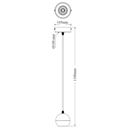 Osram - Hanglamp aan kabel SPOT SPHERAL 1xGU10/6W/230V zwart