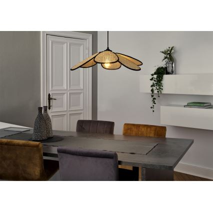 Osram - Hanglamp aan snoer DECOR RATTAN 1xE27/15W/230V Ø 58 cm beige/zwart