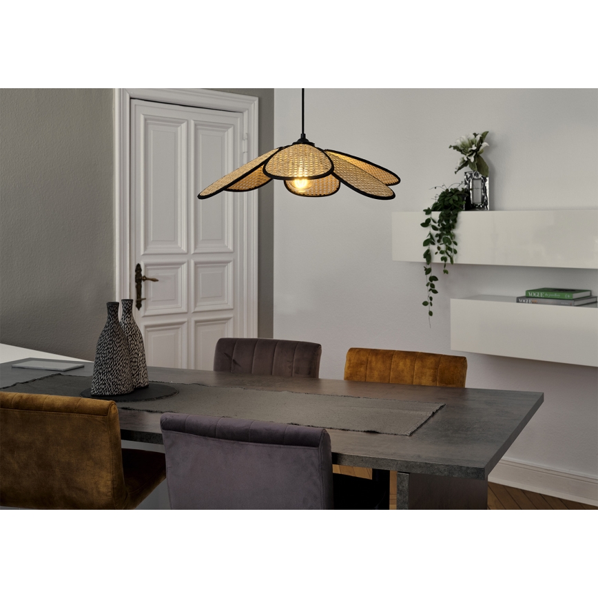 Osram - Hanglamp aan snoer DECOR RATTAN 1xE27/15W/230V Ø 58 cm beige/zwart