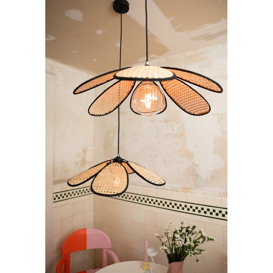 Osram - Hanglamp aan snoer DECOR RATTAN 1xE27/15W/230V Ø 58 cm beige/zwart