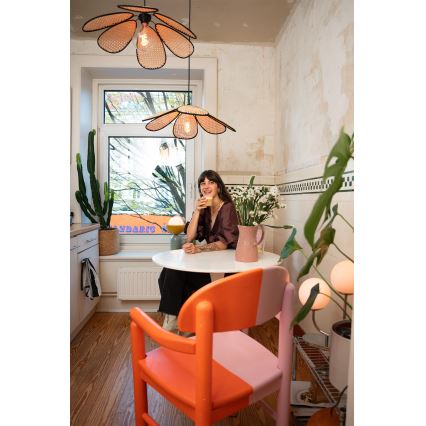 Osram - Hanglamp aan snoer DECOR RATTAN 1xE27/15W/230V Ø 58 cm beige/zwart