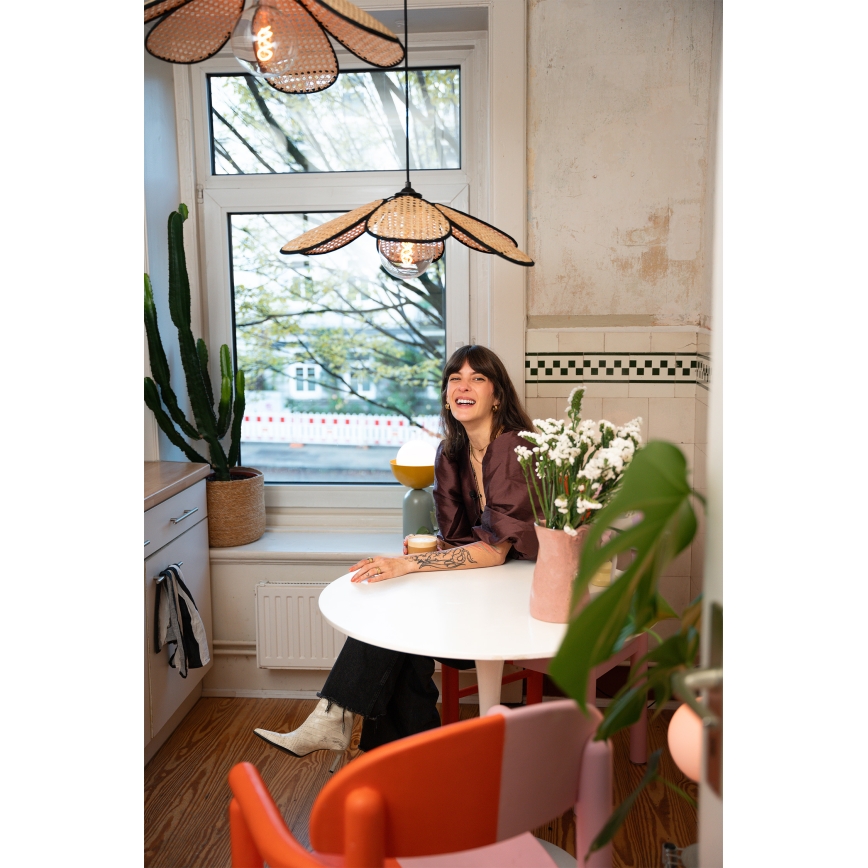 Osram - Hanglamp aan snoer DECOR RATTAN 1xE27/15W/230V Ø 58 cm beige/zwart