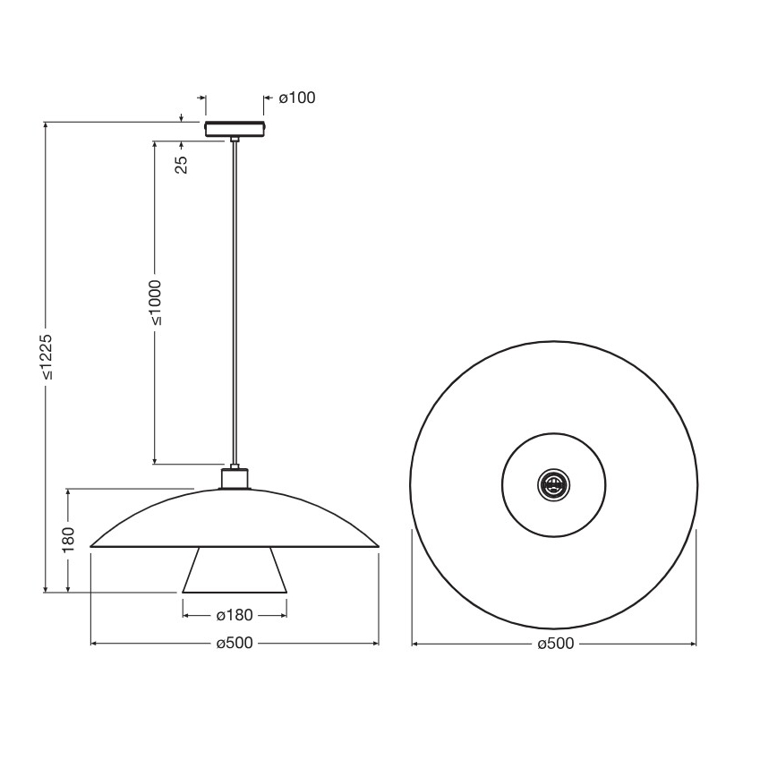 Osram - Hanglamp met kabel DECOR FLYING MUSHROOM 1xE27/25W/230V Ø 50 cm blauw