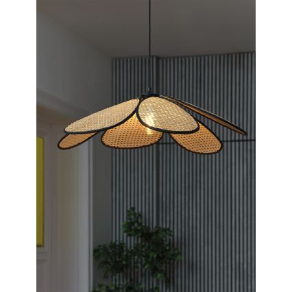 Osram - Hanglamp met kabel DECOR RATTAN 1xE27/15W/230V Ø 69 cm beige/zwart