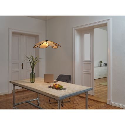 Osram - Hanglamp met kabel DECOR RATTAN 1xE27/15W/230V Ø 69 cm beige/zwart