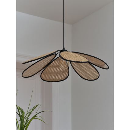 Osram - Hanglamp met kabel DECOR RATTAN 1xE27/15W/230V Ø 69 cm beige/zwart