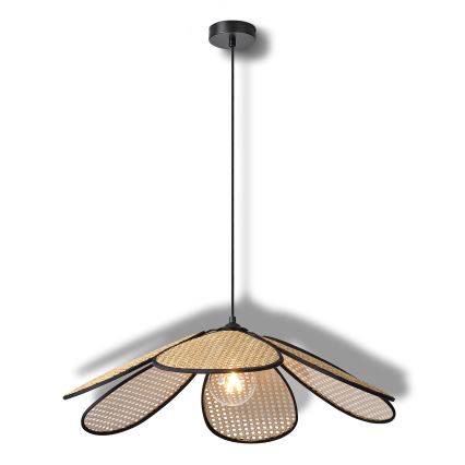Osram - Hanglamp met kabel DECOR RATTAN 1xE27/15W/230V Ø 69 cm beige/zwart