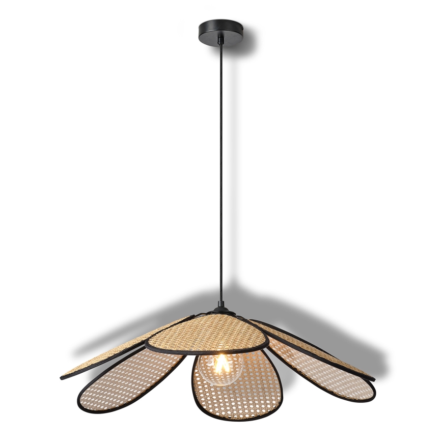 Osram - Hanglamp met kabel DECOR RATTAN 1xE27/15W/230V Ø 69 cm beige/zwart