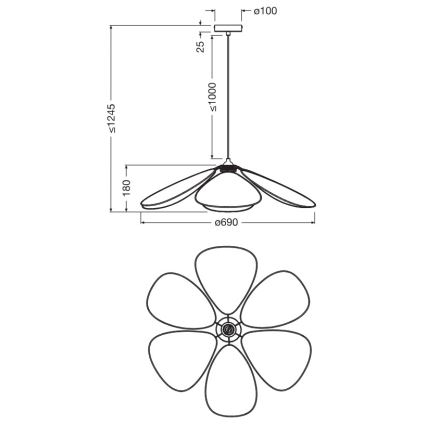 Osram - Hanglamp met kabel DECOR RATTAN 1xE27/15W/230V Ø 69 cm beige/zwart