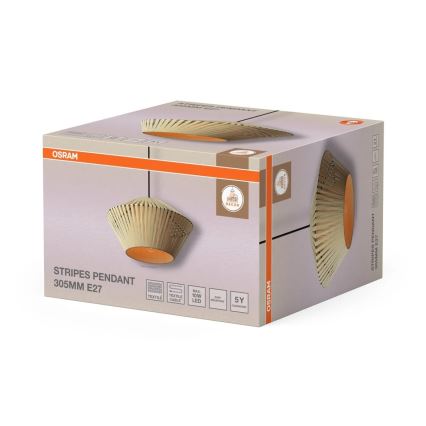 Osram - Hanglamp met kabel DECOR STRIPES 1xE27/10W/230V Ø 30,5 cm beige