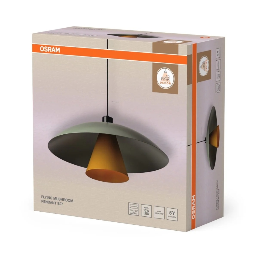 Osram - Hanglamp met snoer DECOR FLYING MUSHROOM 1xE27/25W/230V Ø 50 cm groen
