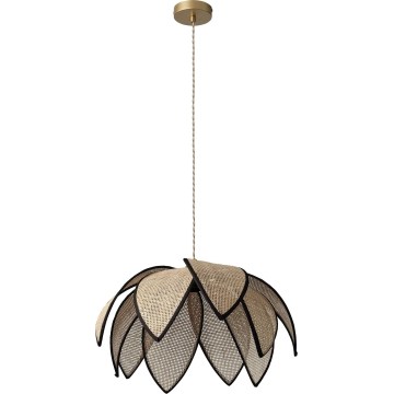 Osram - Hanglamp met snoer DECOR ROTAN 1xE27/15W/230V Ø 48 cm beige/zwart