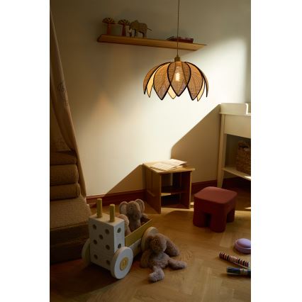 Osram - Hanglamp met snoer DECOR ROTAN 1xE27/15W/230V Ø 48 cm beige/zwart