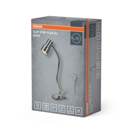 Osram - Klemlamp CLIP STEP FLEX 1xGU10/5W/230V mat chroom