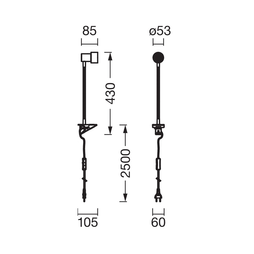 Osram - Klemlamp CLIP STEP FLEX 1xGU10/5W/230V mat chroom