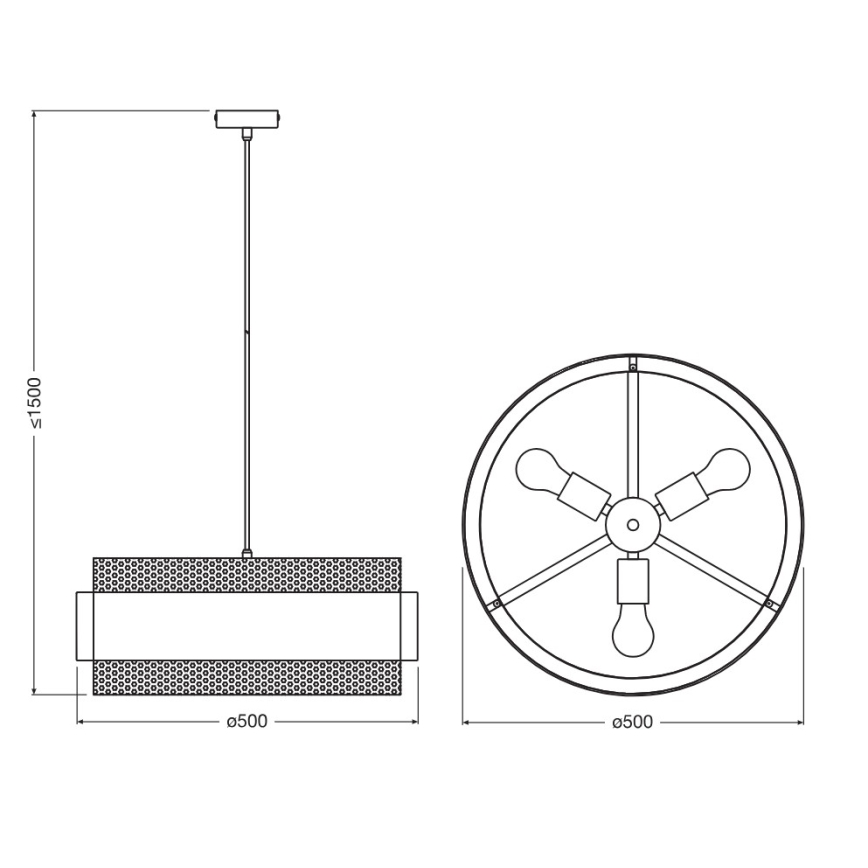 Osram - Kroonluchter aan kabel DECOR HORNET 3xE27/10W/230V Ø 50 cm zwart/goud
