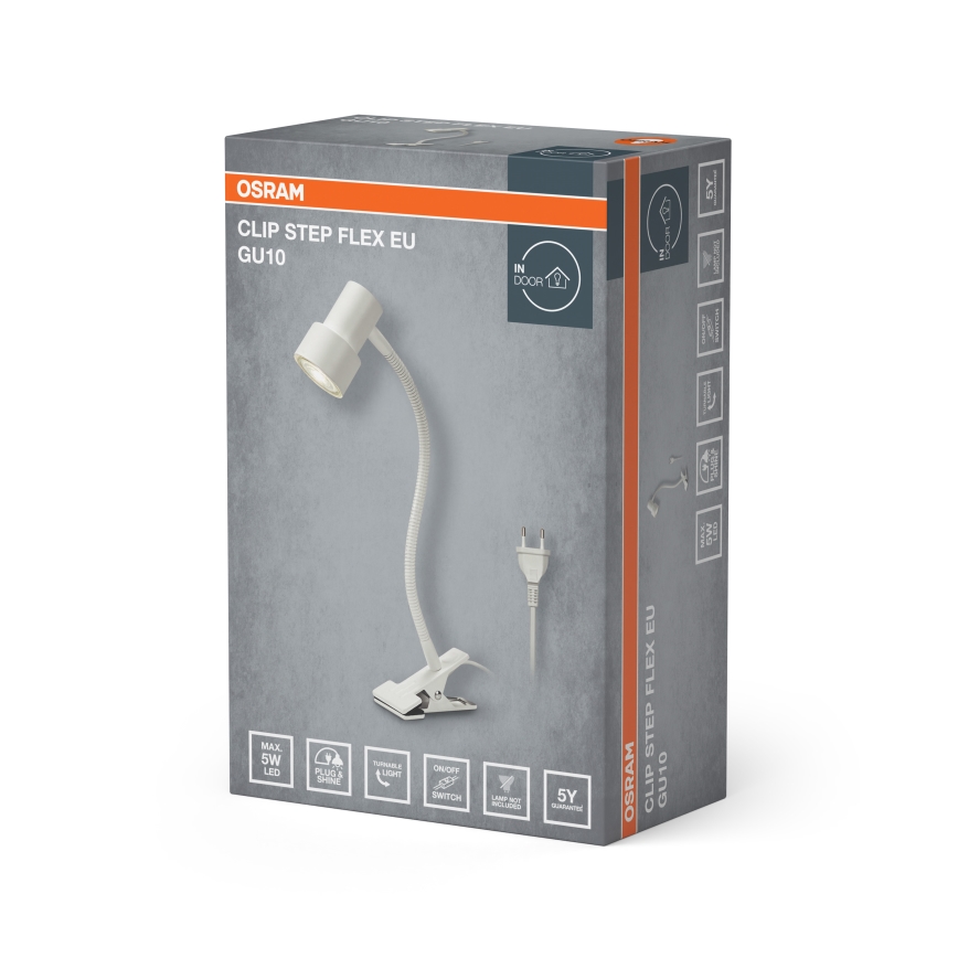 Osram - Lamp met klem CLIP STEP FLEX 1xGU10/5W/230V wit