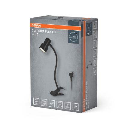 Osram - Lamp met klem CLIP STEP FLEX 1xGU10/5W/230V zwart