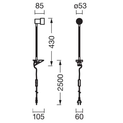Osram - Lamp met klem CLIP STEP FLEX 1xGU10/5W/230V zwart