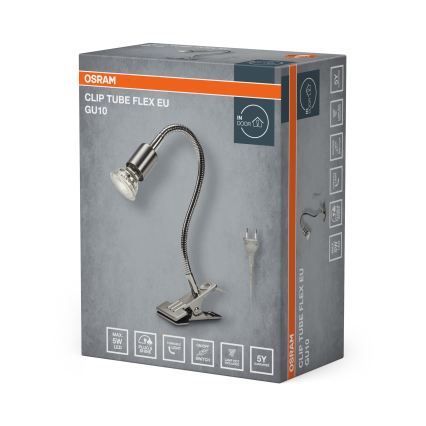 Osram - Lamp met klem CLIP TUBE FLEX 1xGU10/5W/230V mat chroom